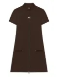 Courrèges zip-up short-sleeve dress - Brown