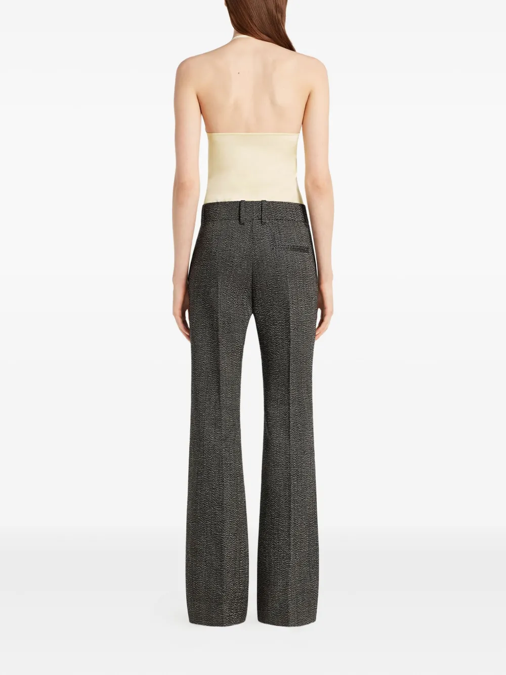 Courrèges Asymmetrische top verfraaid met kant Beige