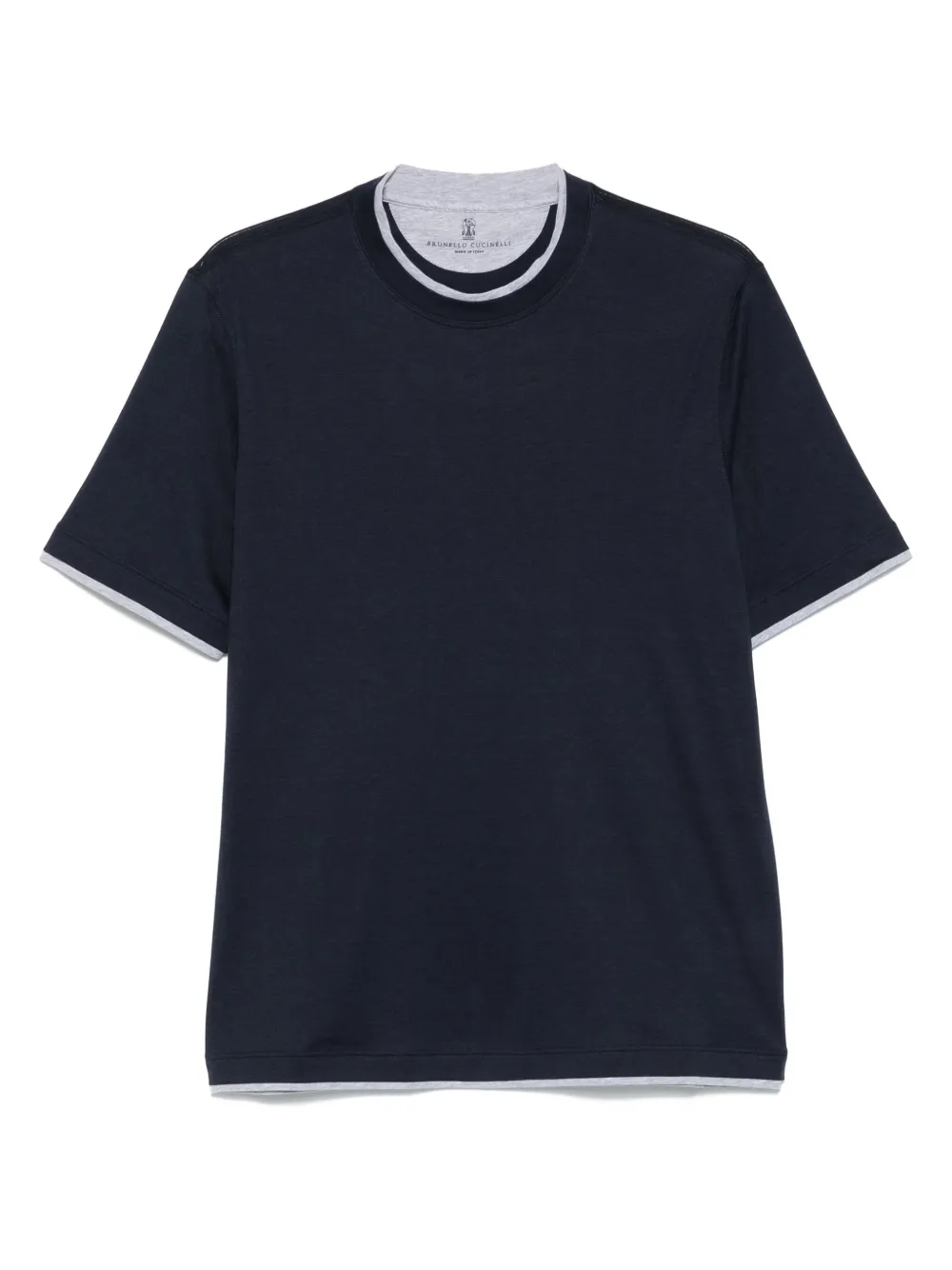 Brunello Cucinelli T-shirt van zijdemix Blauw