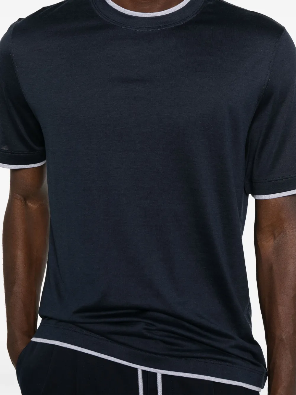 Brunello Cucinelli T-shirt van zijdemix Blauw