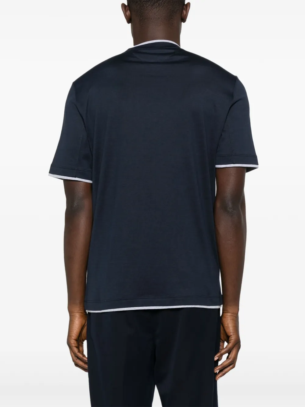 Brunello Cucinelli T-shirt van zijdemix Blauw