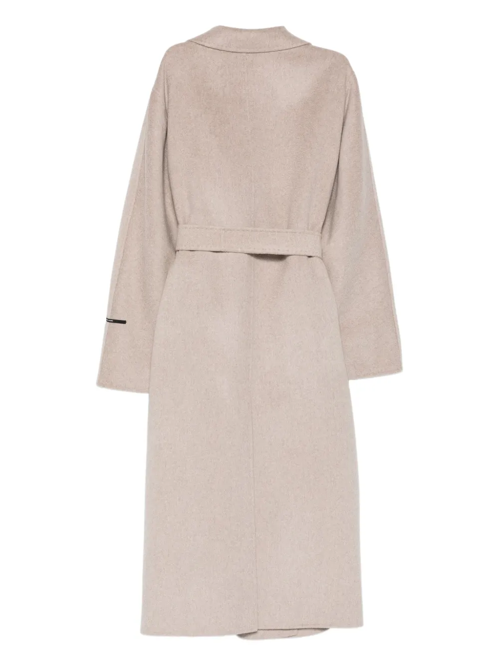 Marina Rinaldi Bolivar jas met dubbele rij knopen en ceintuur Beige