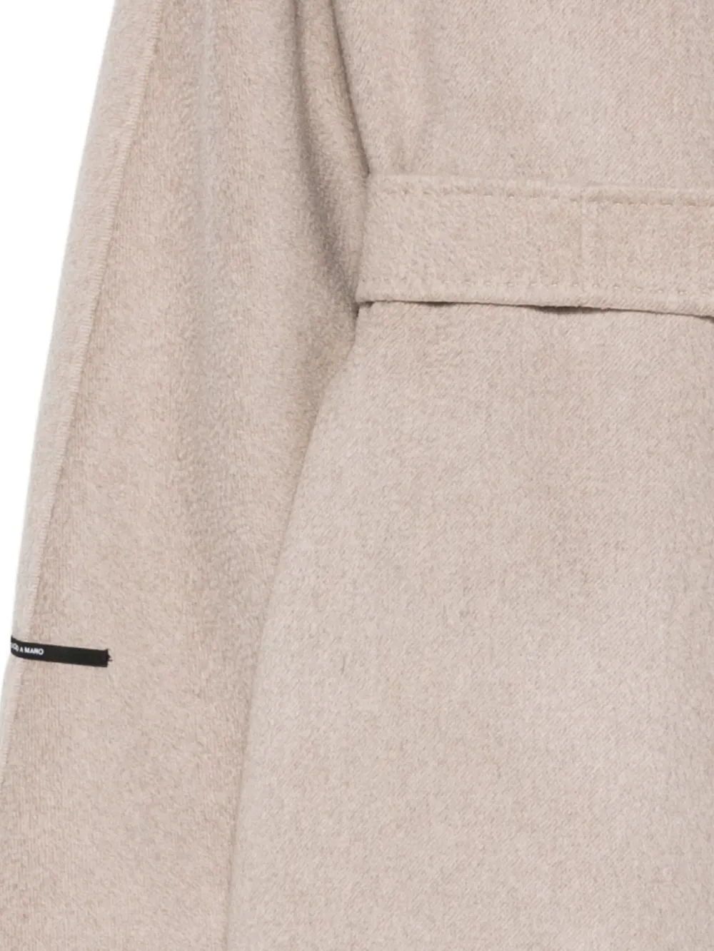 Marina Rinaldi Bolivar jas met dubbele rij knopen en ceintuur Beige