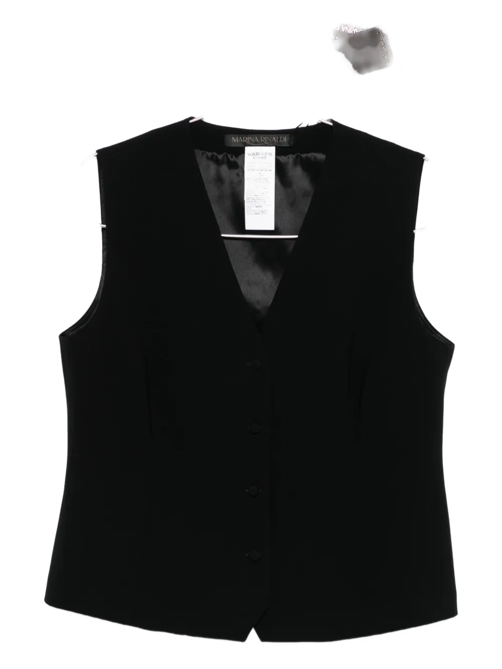 Marina Rinaldi Button-fastening Sleeveless Vest In Black