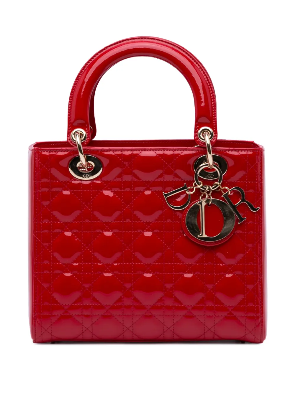 2015 Medium Patent Cannage Lady Dior satchel