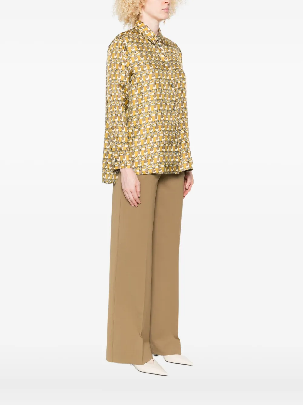 Max Mara Double-sided Printed Silk Shirt In Multi