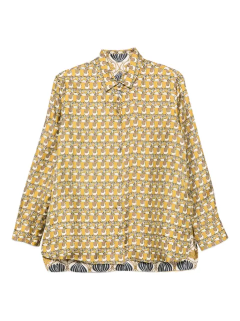 Max Mara printed button-down silk shirt