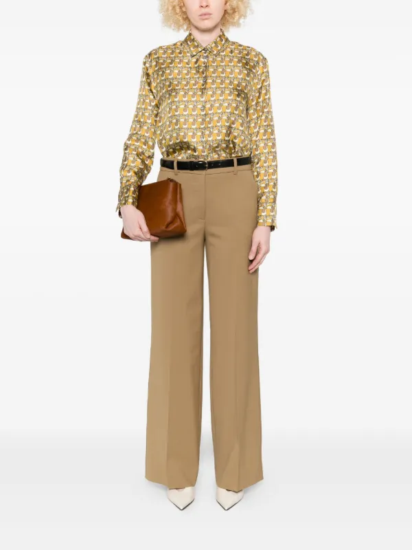 Max Mara プリント シルクシャツ | イエロー | FARFETCH JP