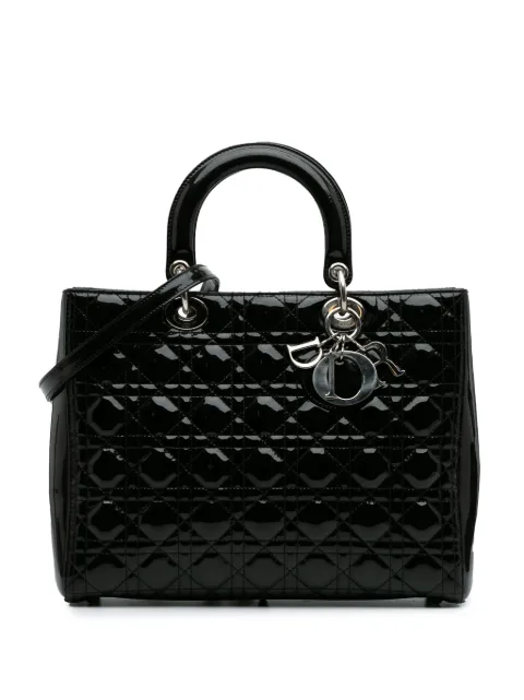 Christian Dior Pre-Owned 2011 Large Patent Cannage Lady Dior satchel