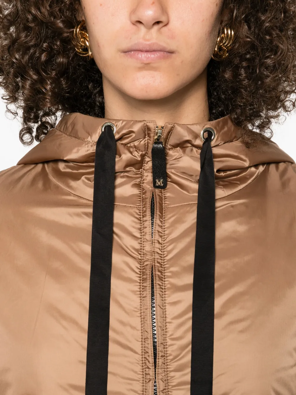 Max Mara Daria zip-up hooded jacket Bruin