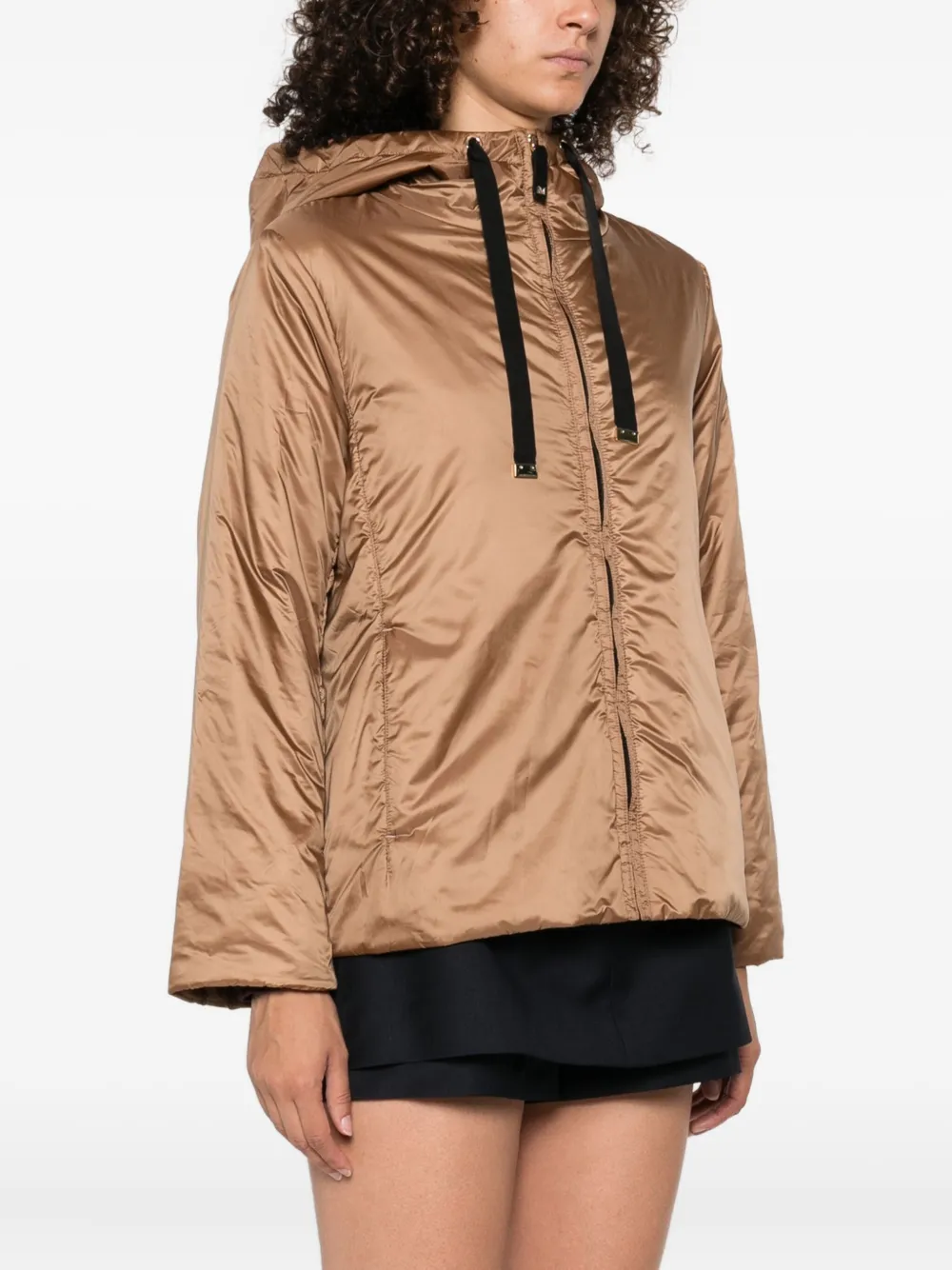 Max Mara Daria zip-up hooded jacket Bruin
