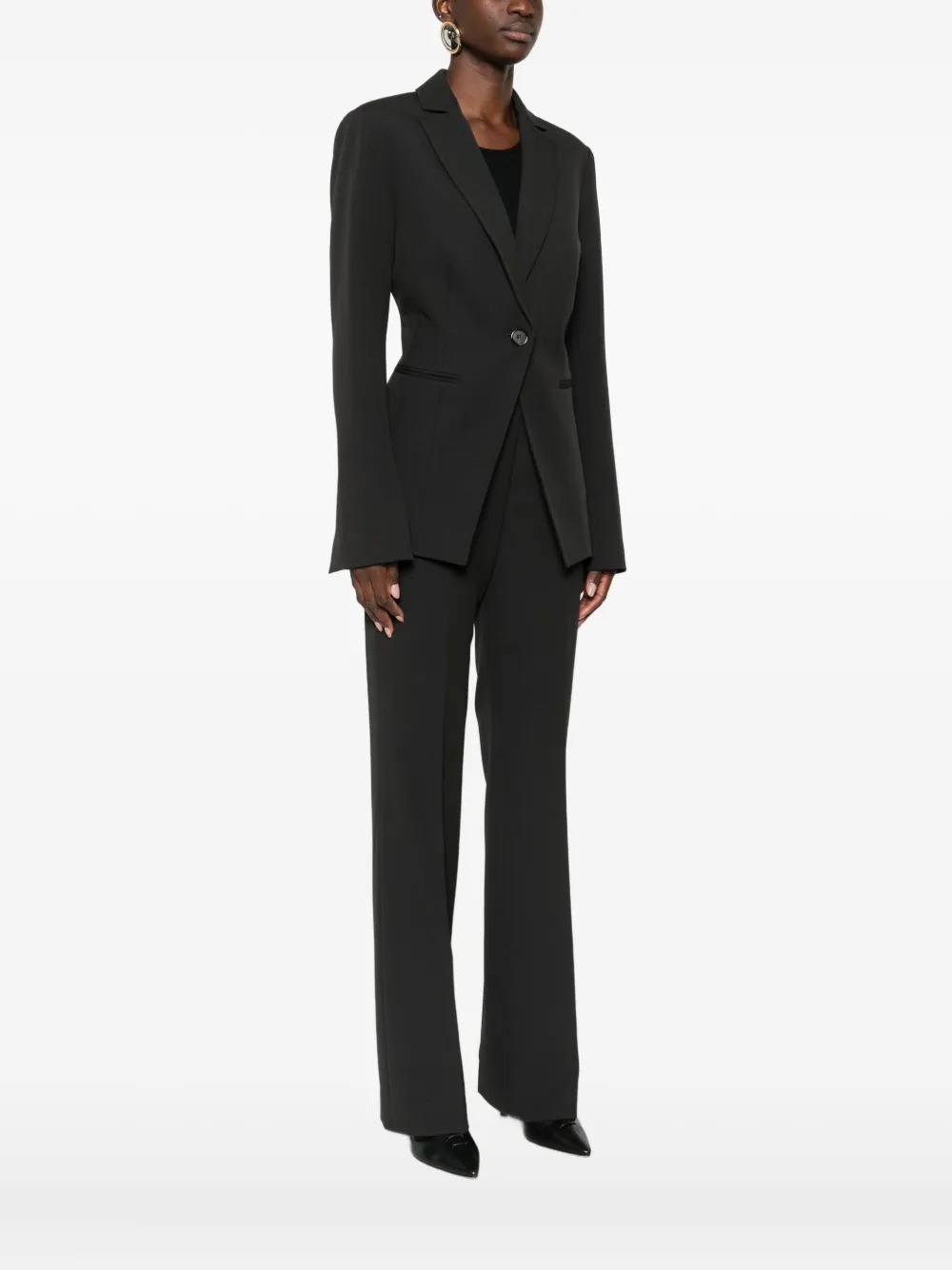 Pinko Single-breasted Blazer In Brown