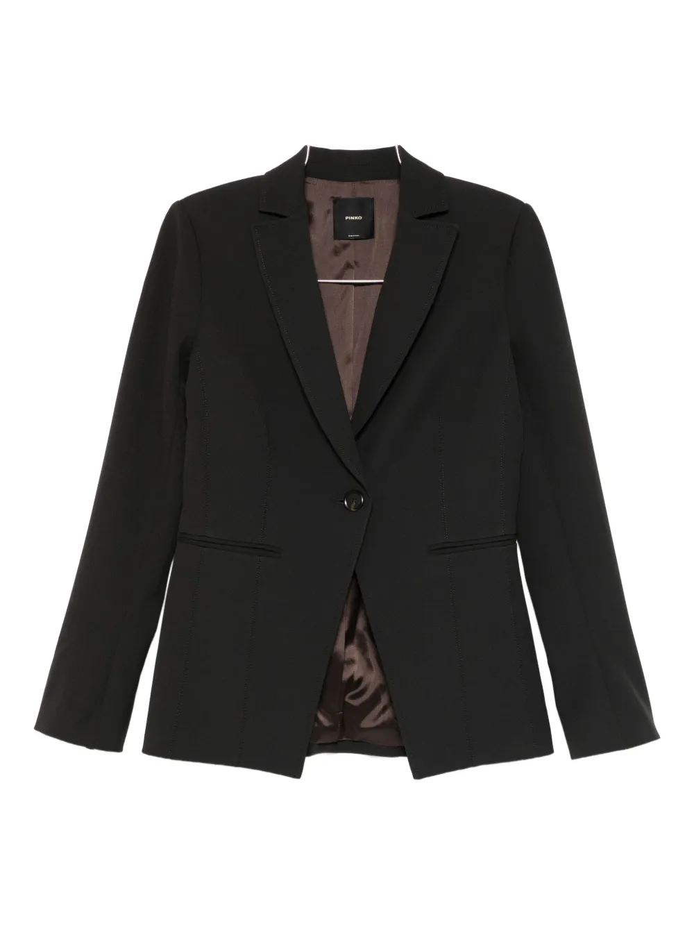Pinko Single-breasted Blazer In Brown