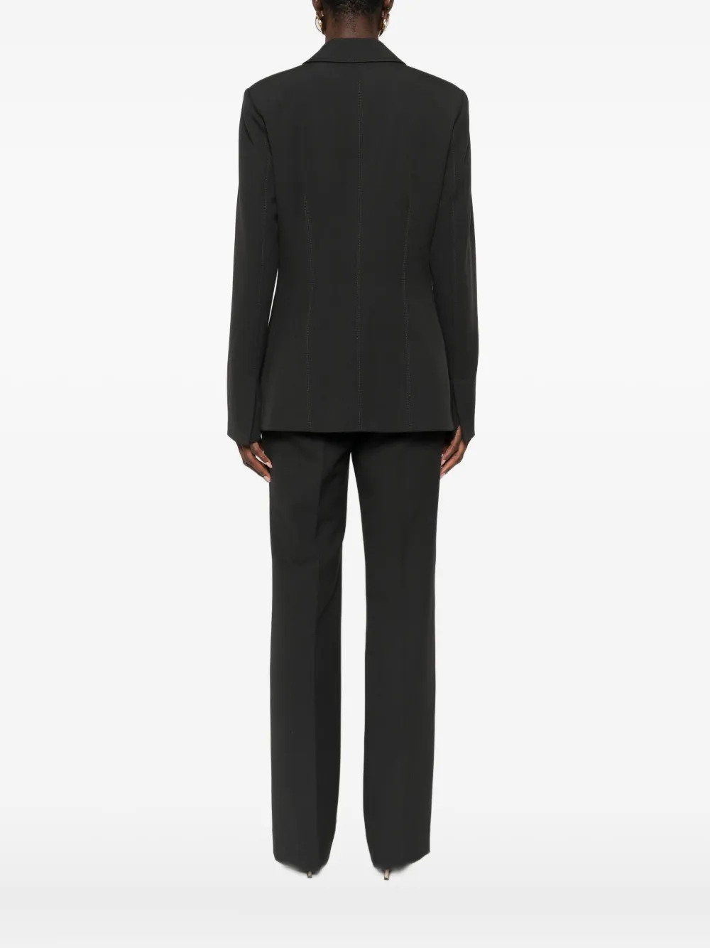 Pinko Single-breasted Blazer In Brown