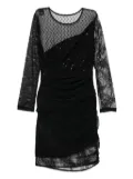 PINKO sequin-embellished mesh-upper mini dress - Black