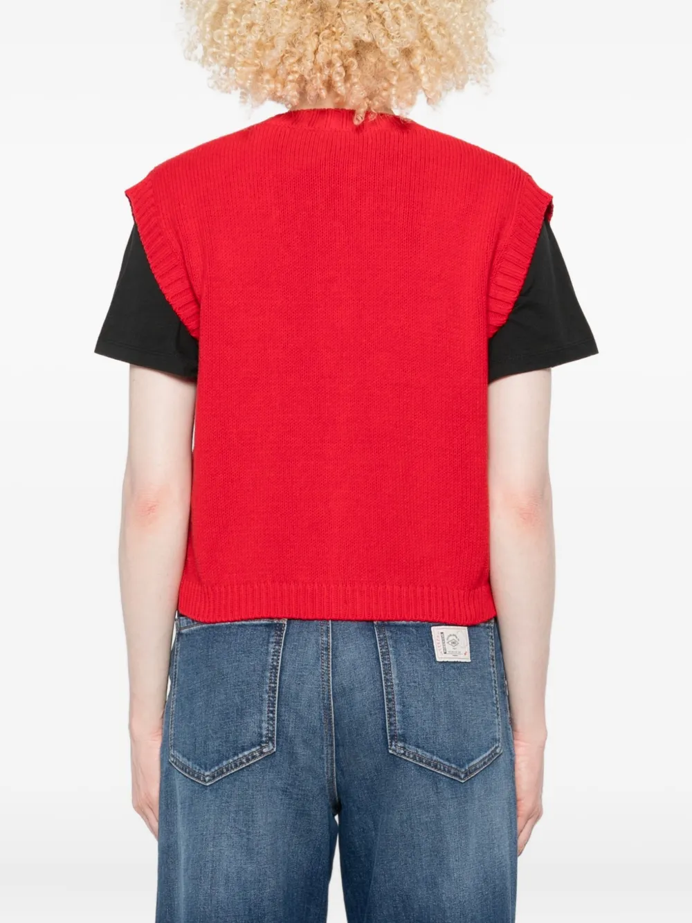 Weekend Max Mara Buttoned-pocket Gilet In Red