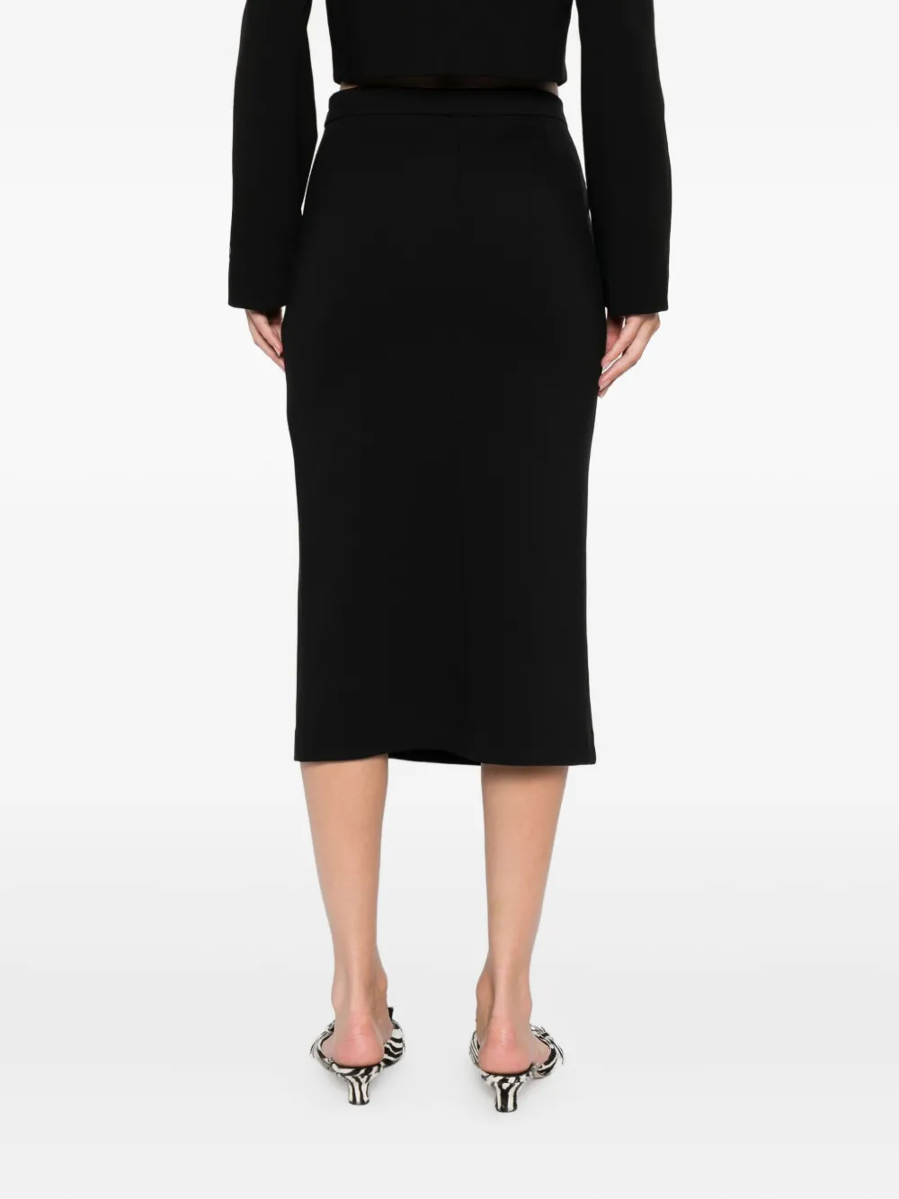 PINKO button-detail split skirt Zwart
