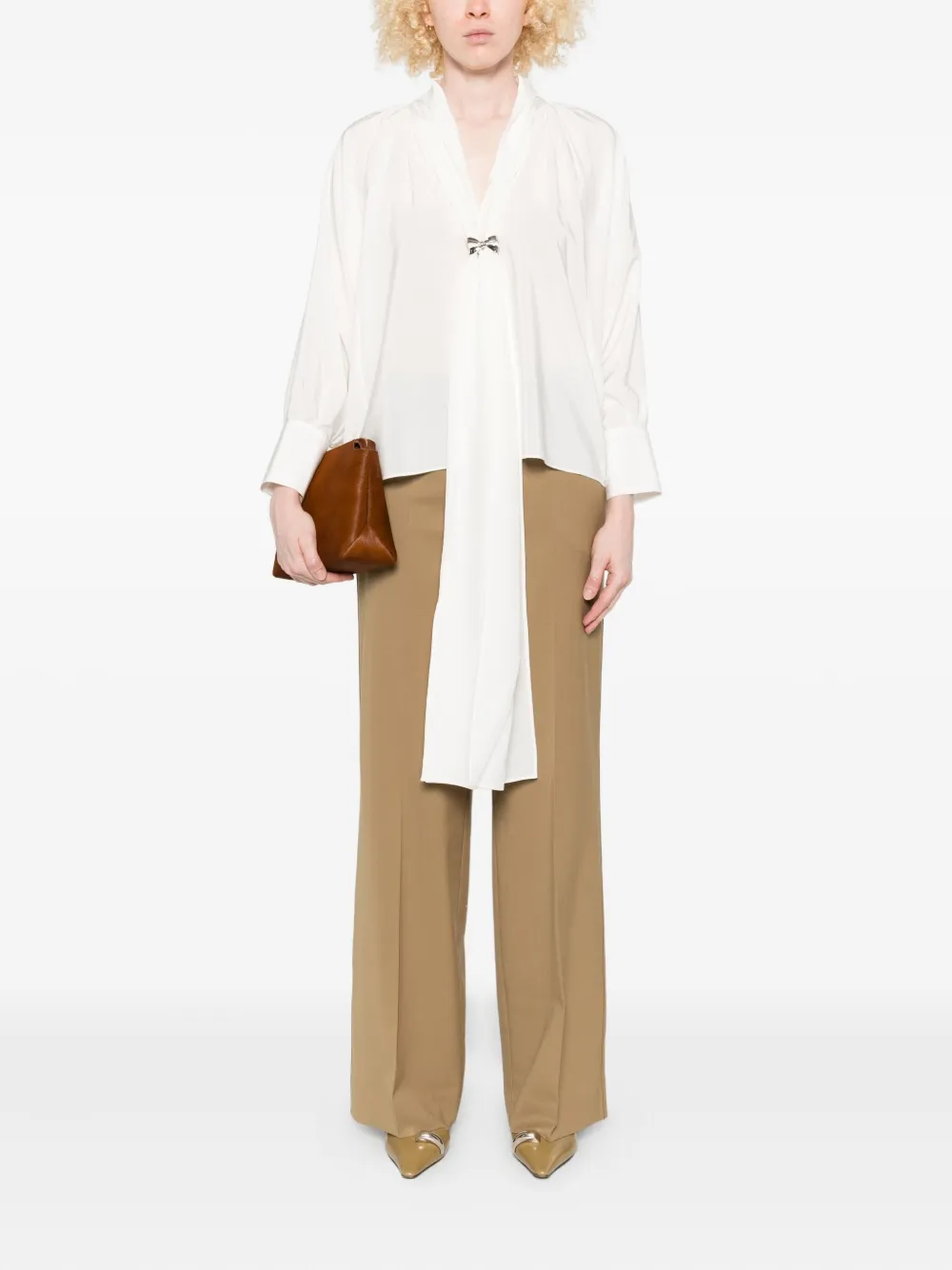 Max Mara Zijden tanktop met strikdetail Wit