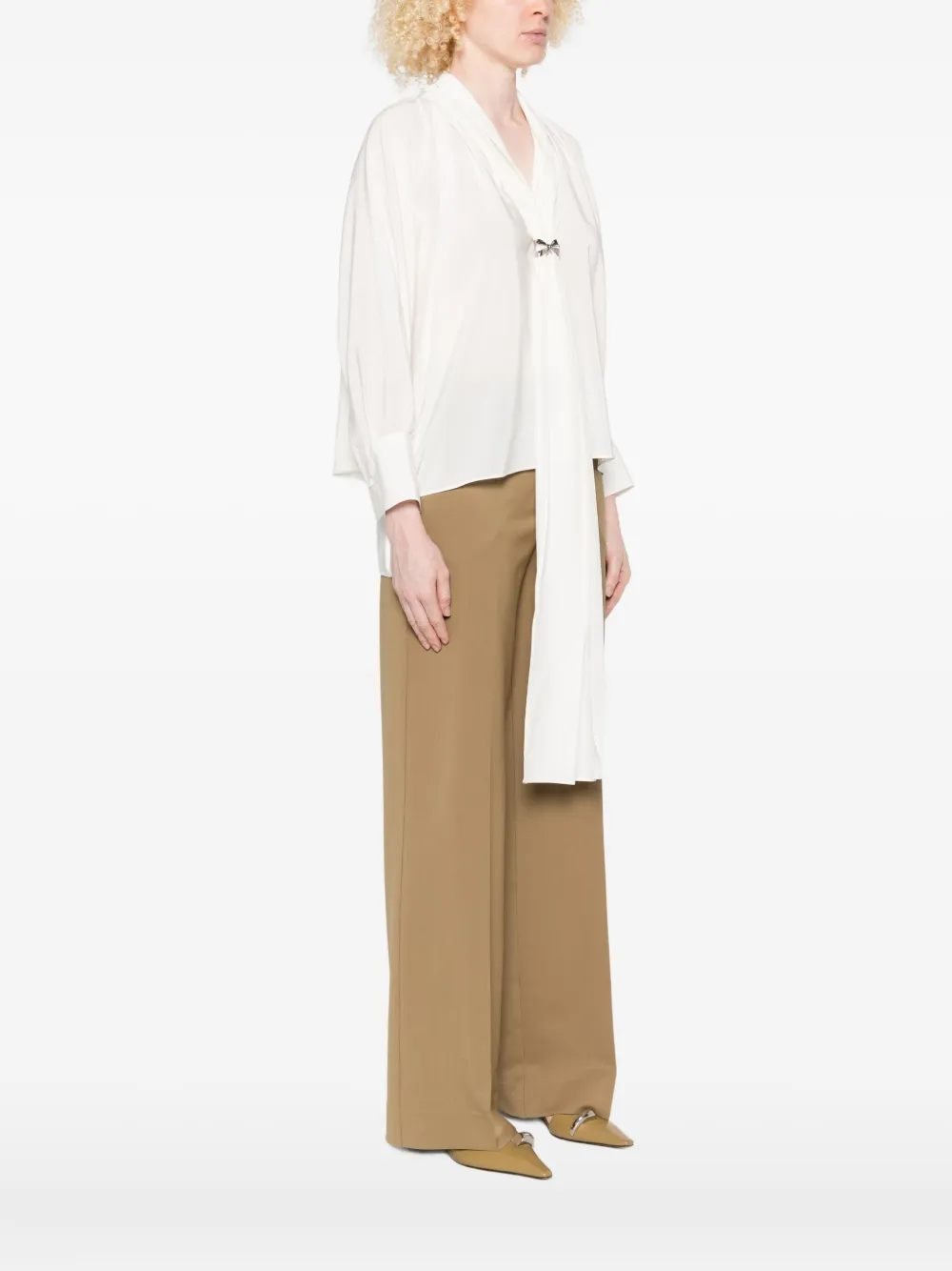 Max Mara Zijden tanktop met strikdetail Wit