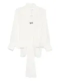 Max Mara bow-detail silk top - White