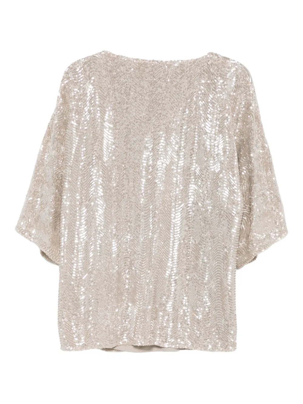Marina Rinaldi Blouse met V-hals en pailletten - Grijs
