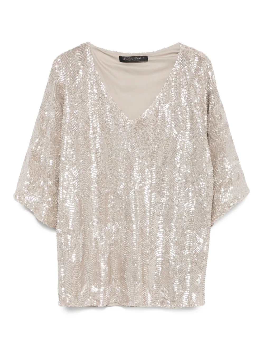 sequin-embellished v-neck blouse