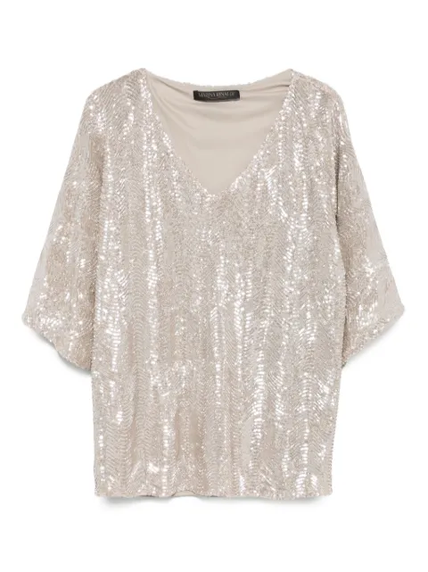 Marina Rinaldi sequin-embellished v-neck blouse