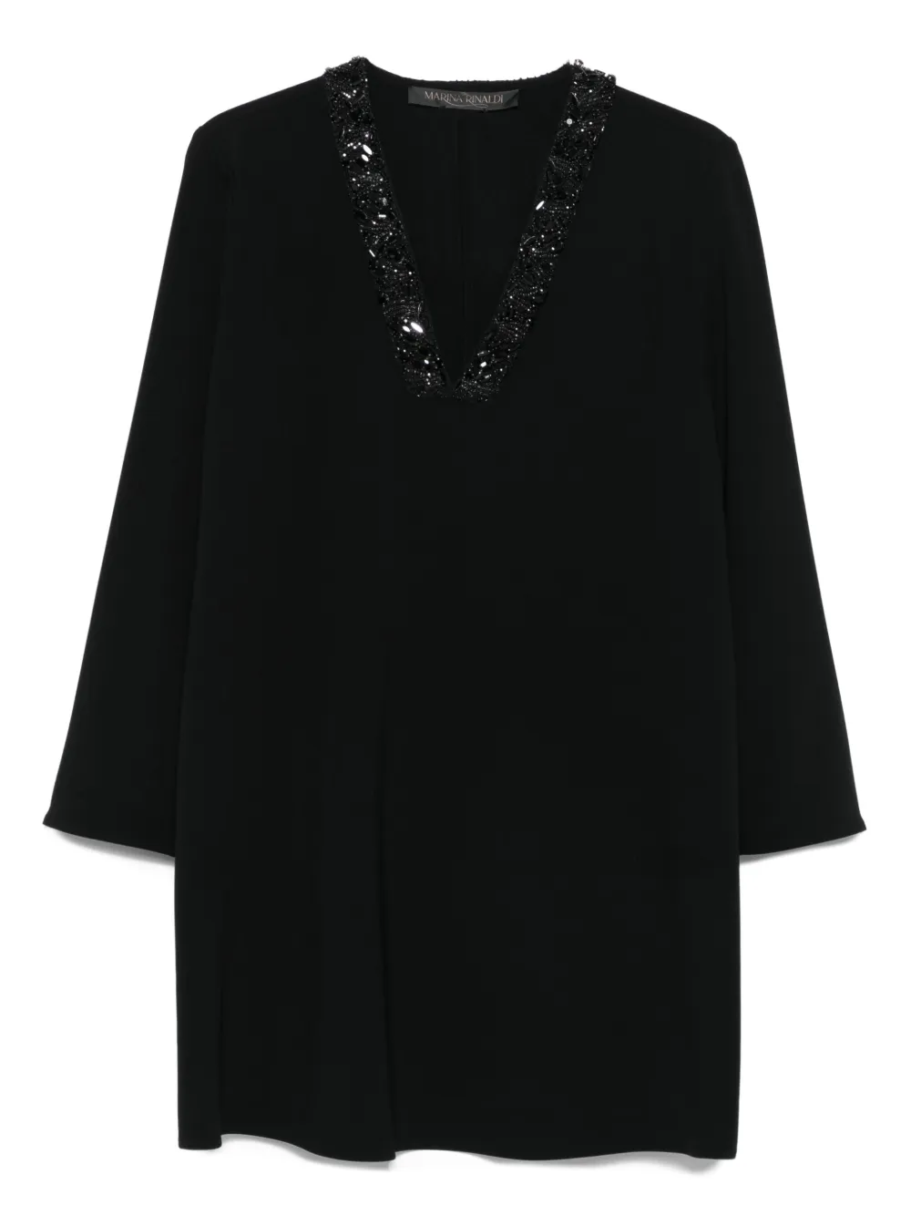 embellished v-neck mini dress