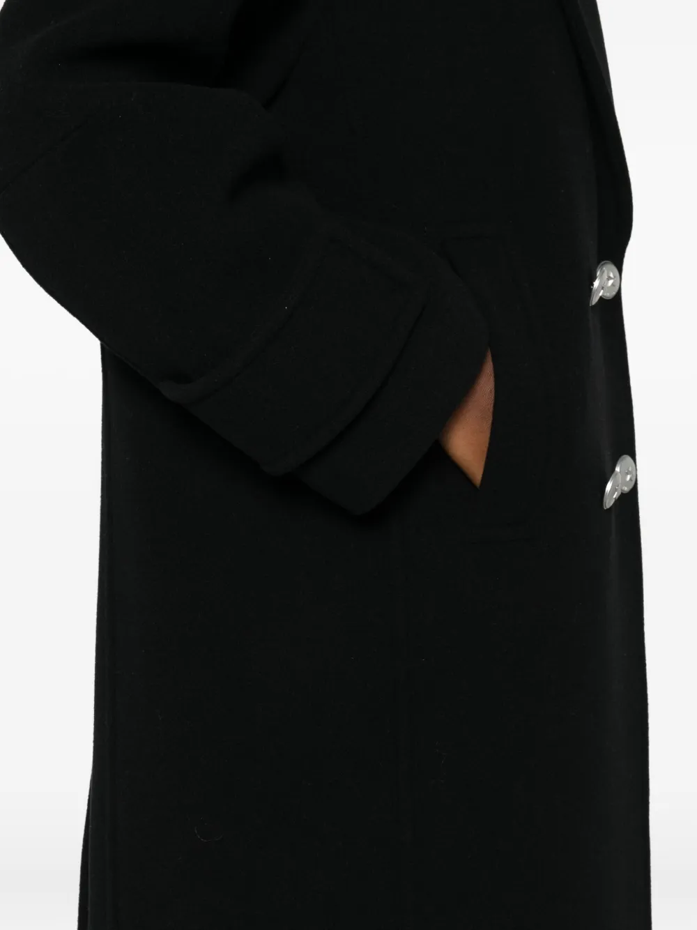 Pinko Double-breasted Coat In Black