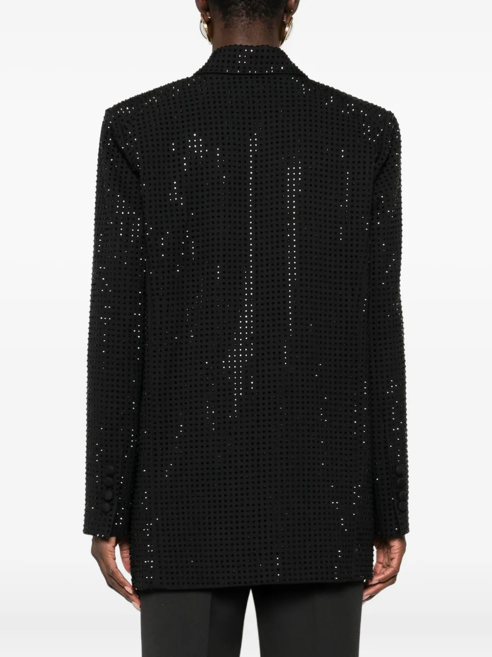 Pinko Double-breasted Embellished Blazer In Black