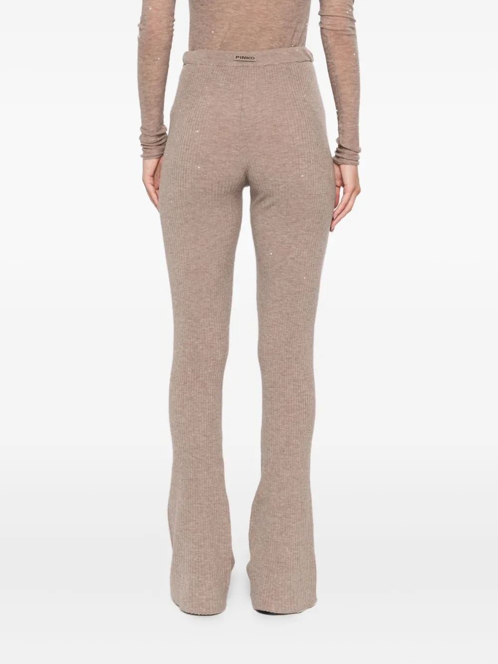Pinko Ribbed Flared Trousers In White