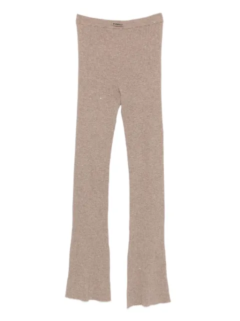 PINKO pantalones tejidos de canalé acampanados