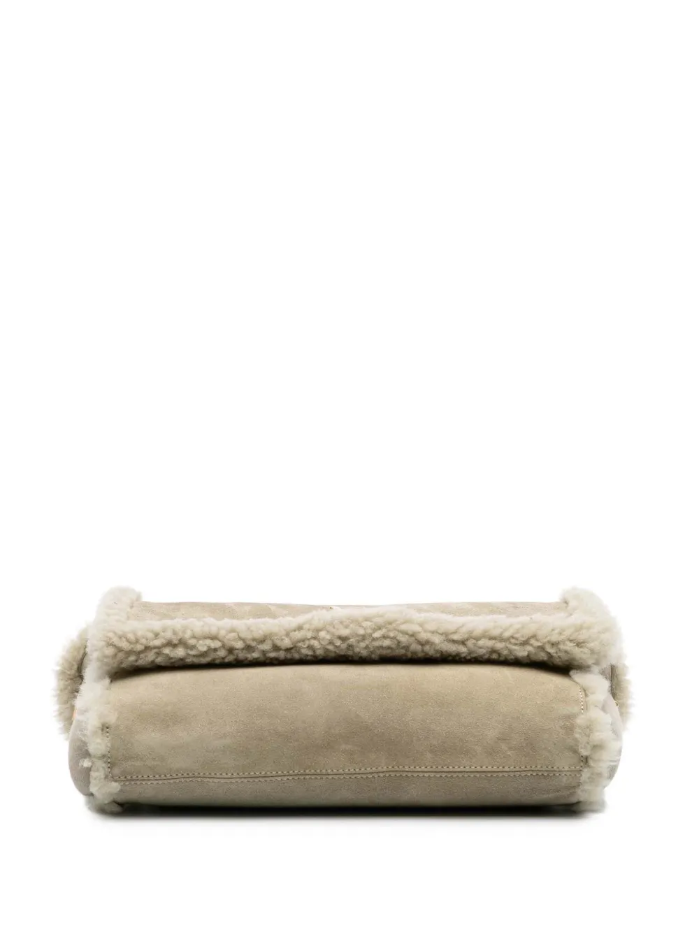 Pre-owned Saint Laurent 2022 Medium Shearling Monogram Kate Reversible Shoulder Bag In Gray
