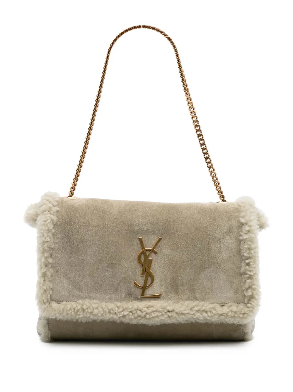 Saint Laurent Pre-Owned 2022 Medium Shearling Monogram Kate Reversible shoulder bag | Grey | Image 1