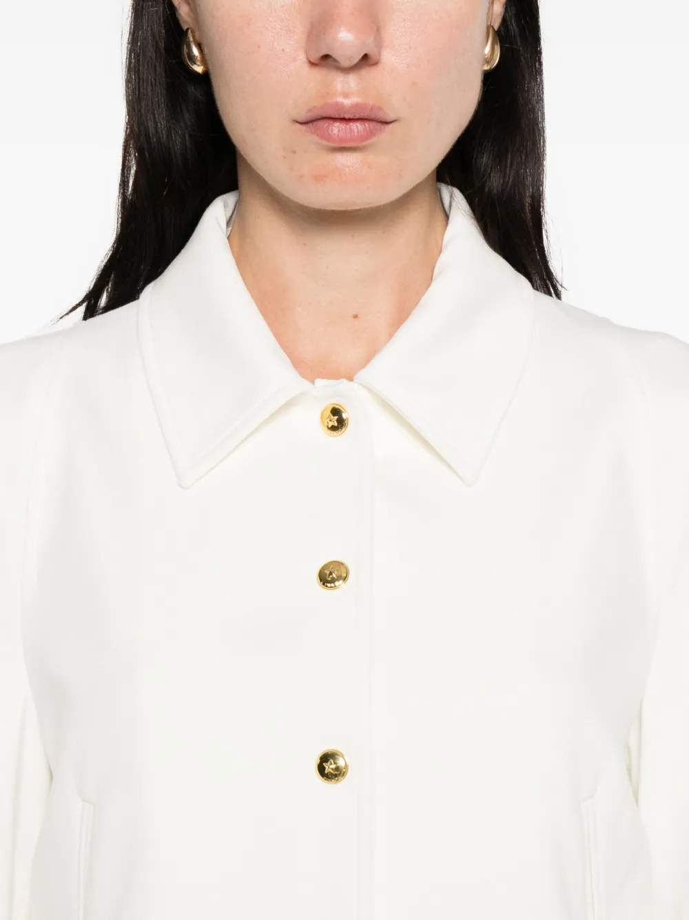PINKO Cropped jack met knopen Wit