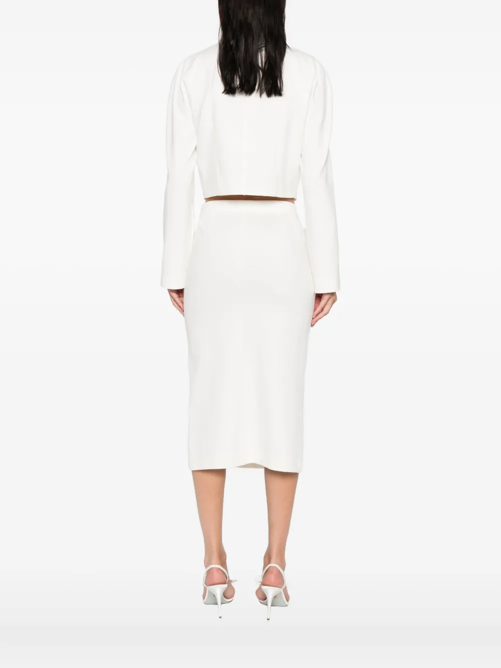 PINKO Cropped jack met knopen Wit