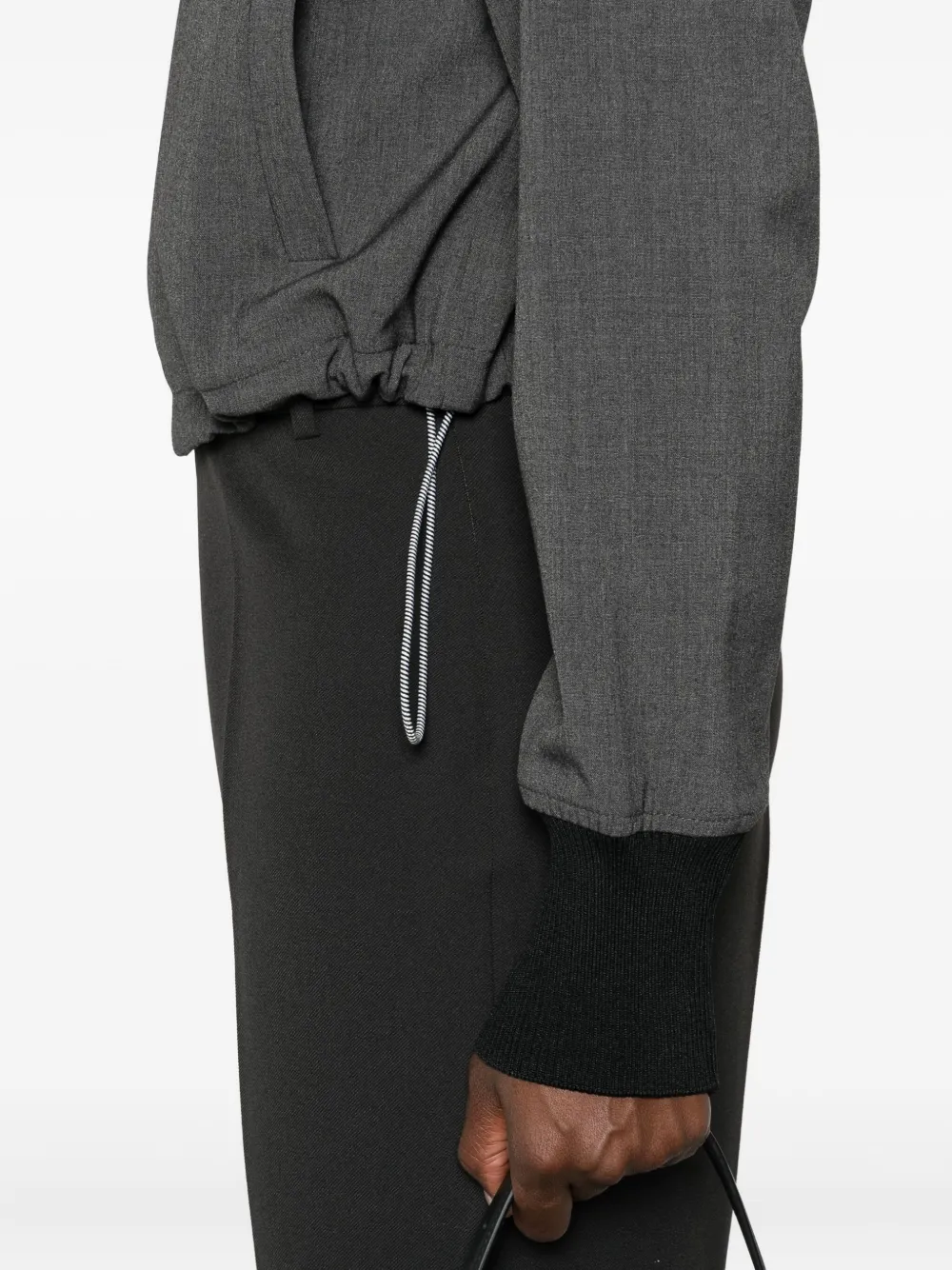 Pinko Cropped Bomber Jacket In Gray