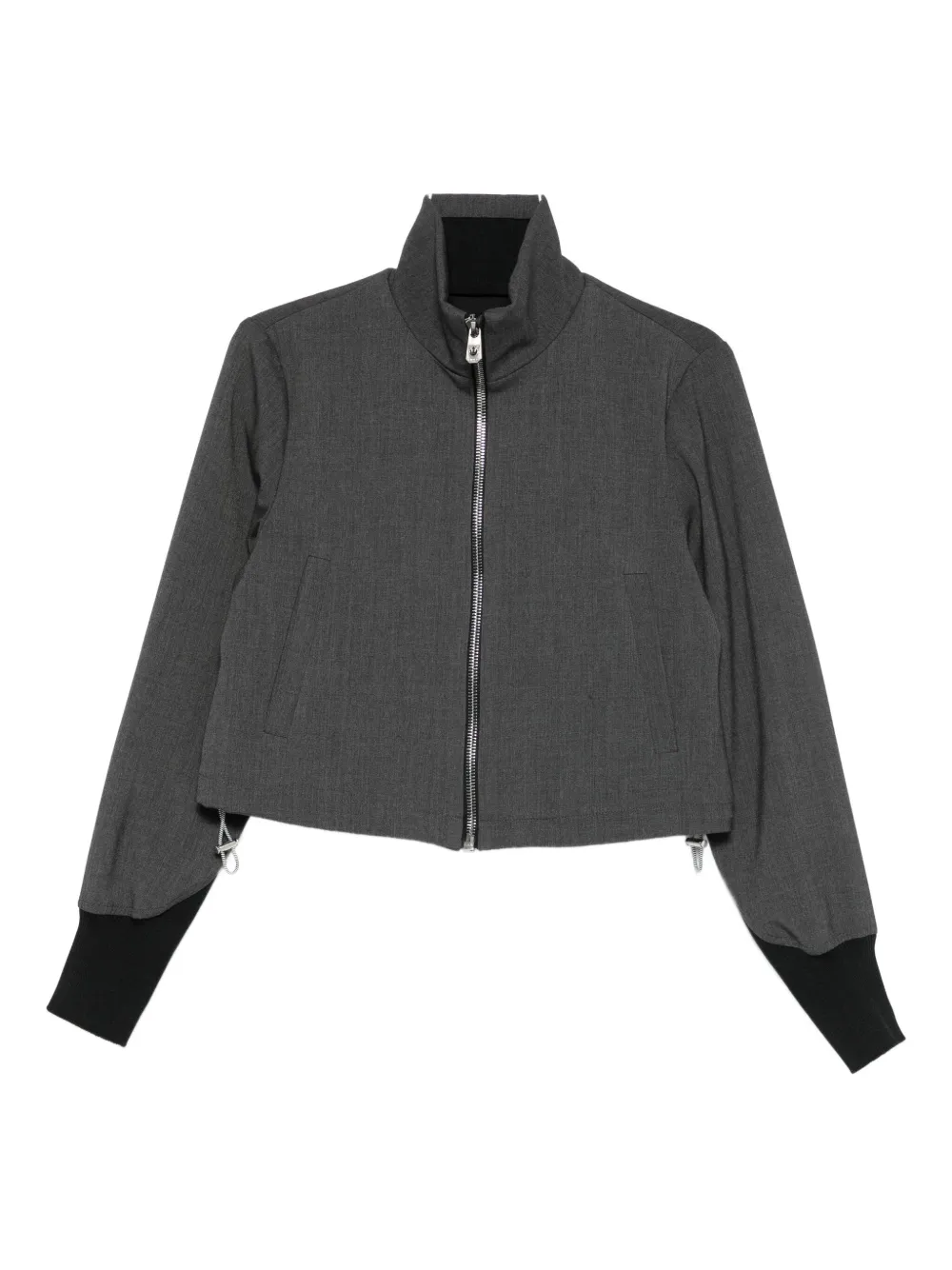 Pinko Cropped Bomber Jacket In Gray