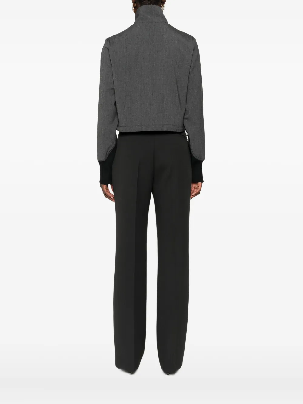 Pinko Cropped Bomber Jacket In Gray