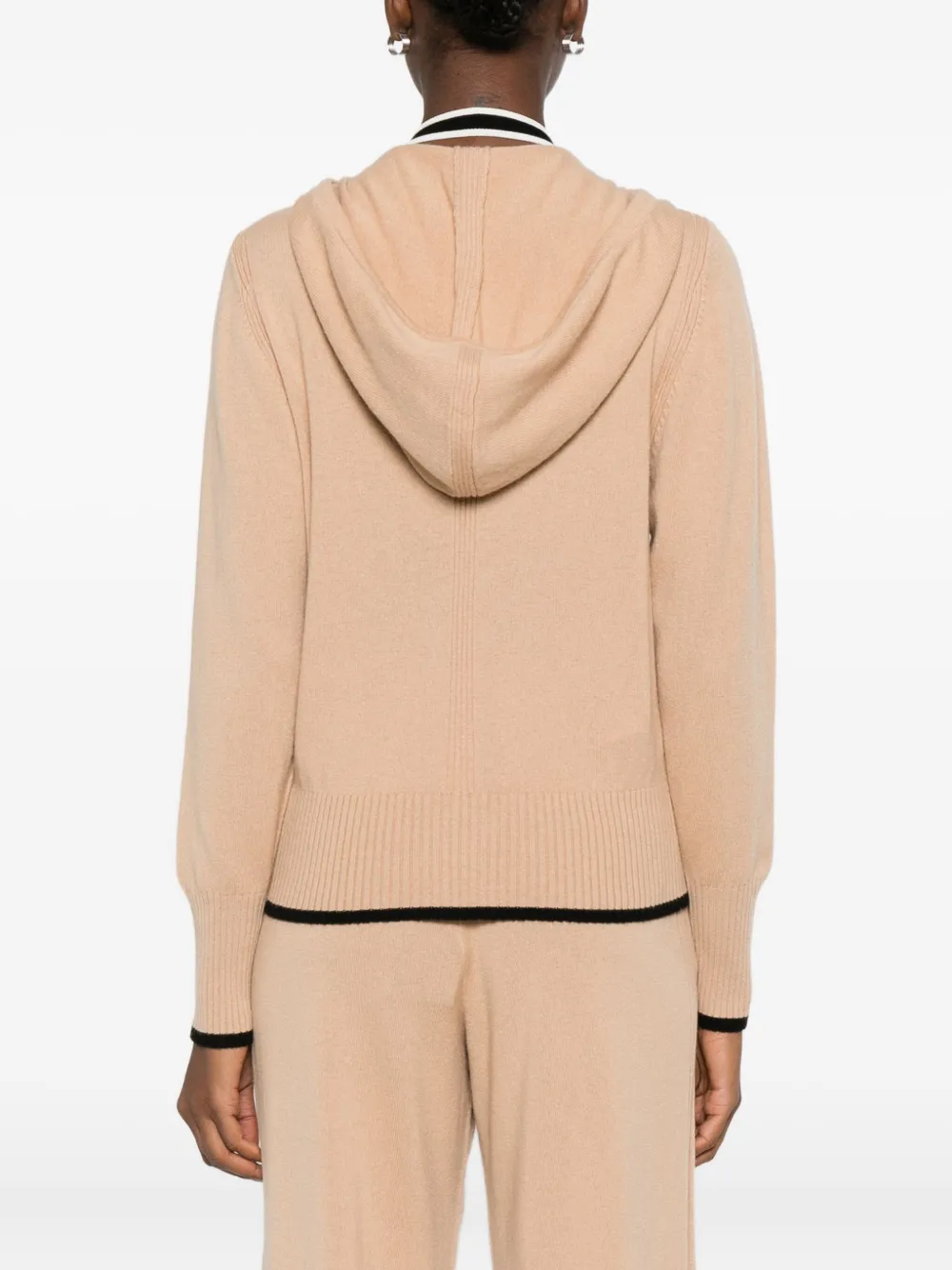 PINKO Gebreide hoodie met rits Beige