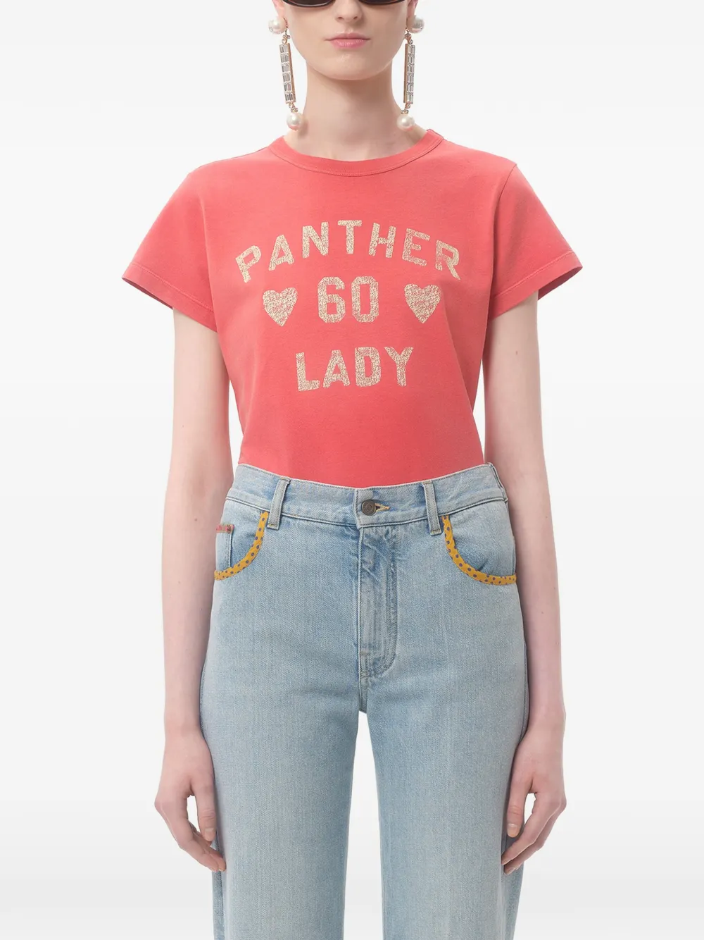 Valentino Garavani Panther Lady T-shirt Rood
