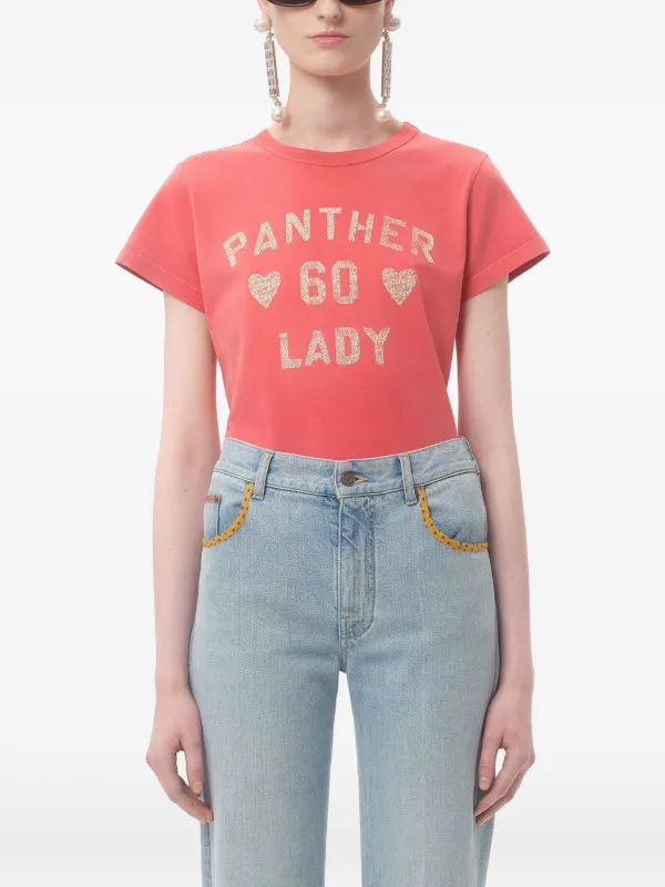 Valentino Garavani Panther Lady-print T-shirt | Red | FARFETCH