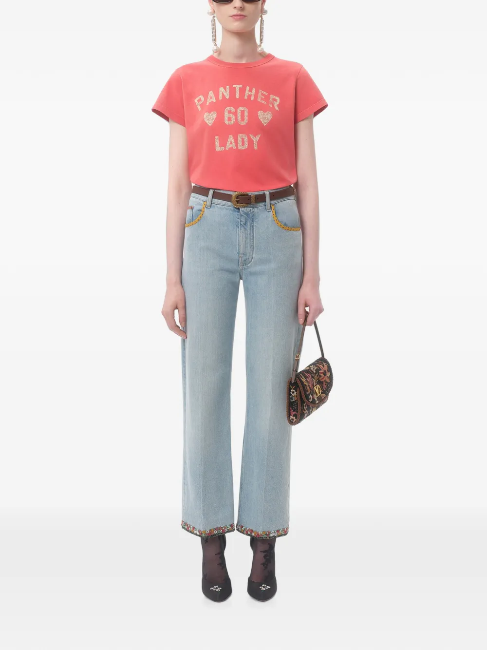 Valentino Garavani Panther Lady T-shirt Rood