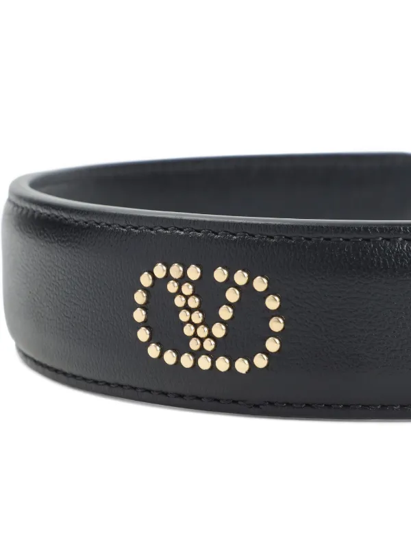 Valentino Garavani stud-embellished Leather Headband | Black 