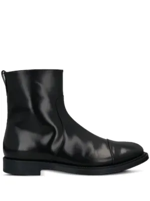 Dolce & Gabbana Zippered Leather Ankle Boots | Black | FARFETCH
