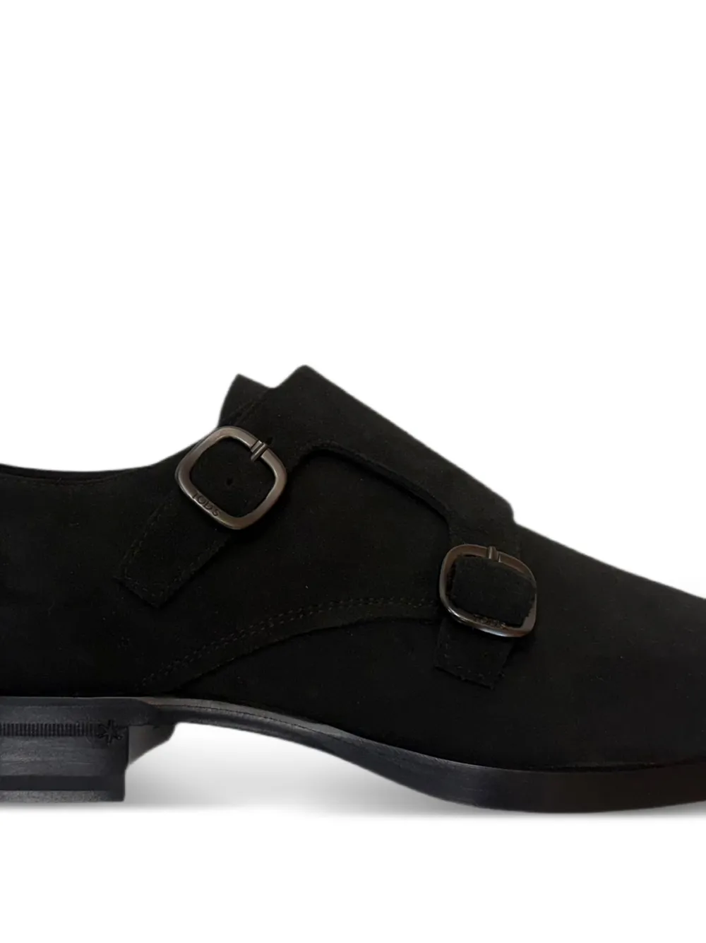 Tod's double-buckle leather monk shoes Black