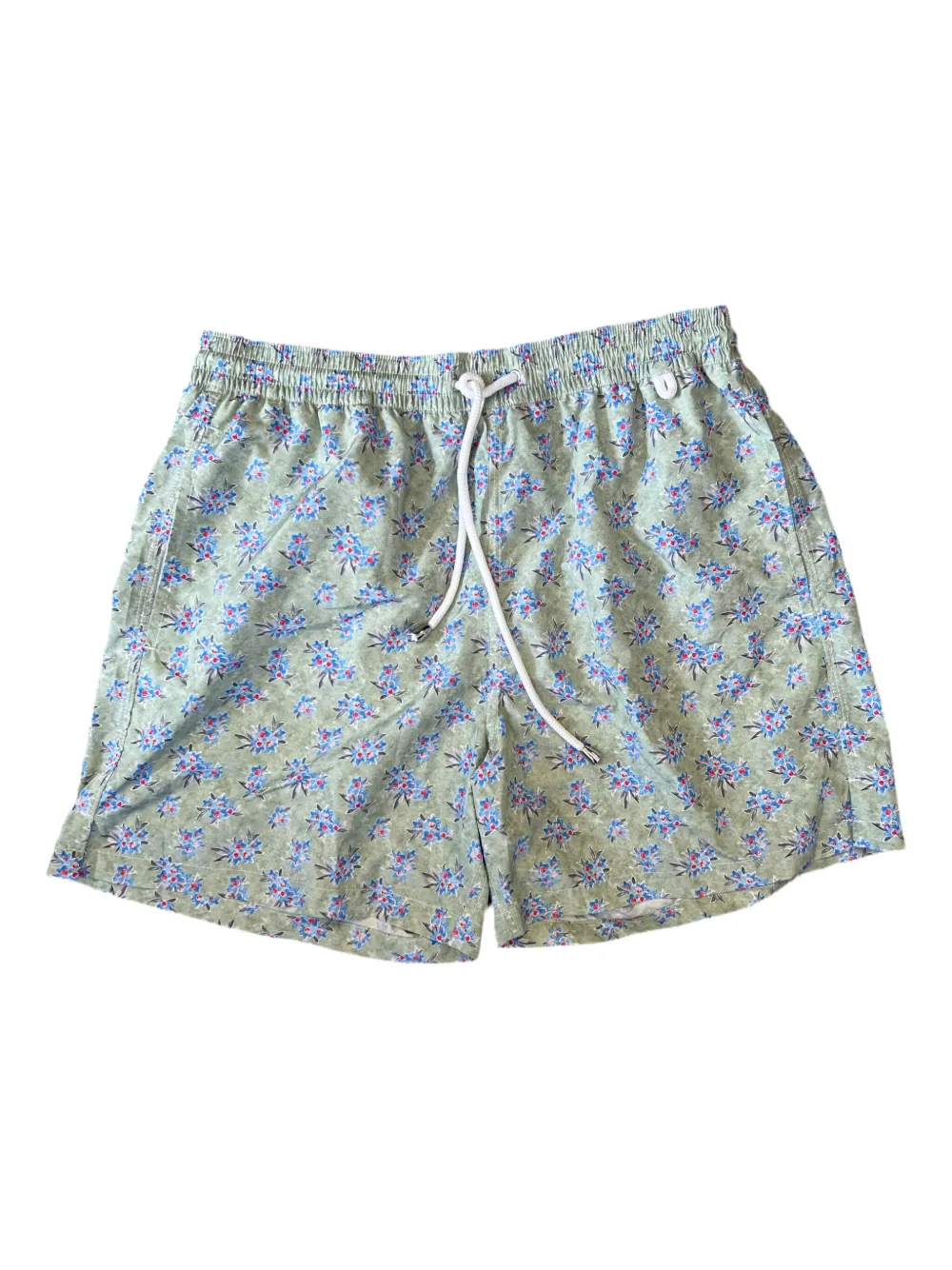 Isaia Zwembroek met bloemenprint Groen