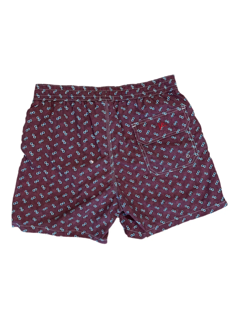 Isaia Zwembroek met geometrische print Rood