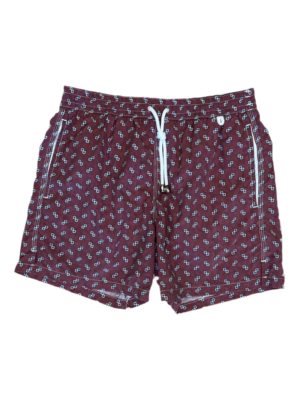 Isaia Zwembroek met geometrische print Rood