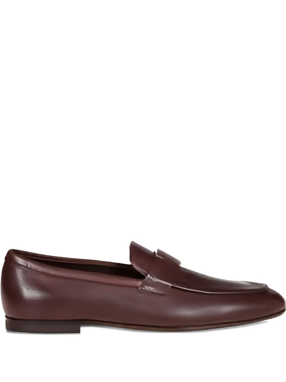 Tod's leather T-logo loafers Brown